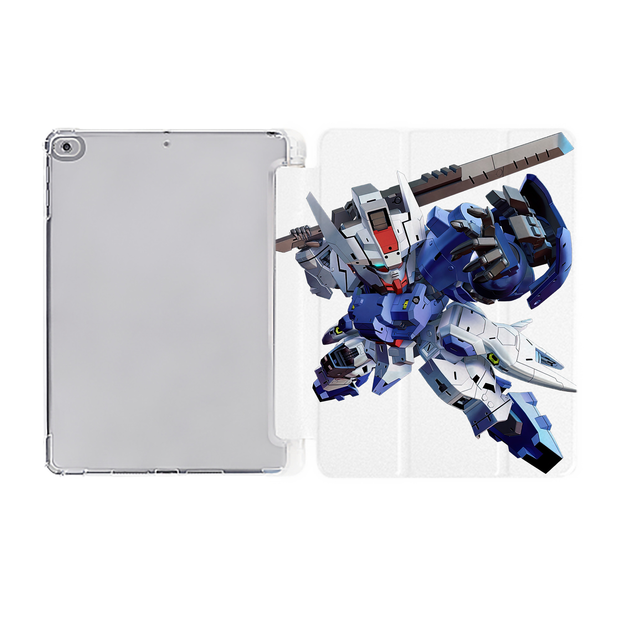 （画像用） 機動戦士ガンダム Mobile Suit Gundam IPad ケース ペン収納付き 三つ折りスタンド PUレザー×シリコン 対応機種9.5/10.5/10.9インチ